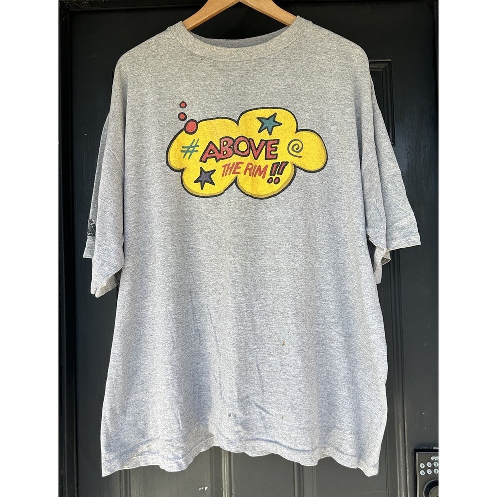 Vtg 90s Above The Rim Hoopwear T-Shirt Basketball Streetwear No Tag 2XL-3XL?